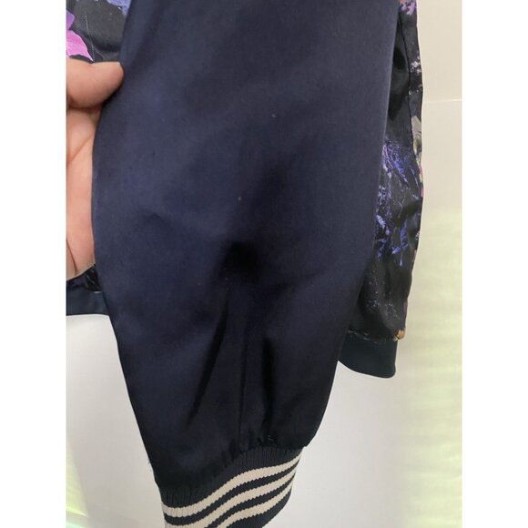 Adidas Floral Satin Bomber Jacket 11-12 Youth Girls Medium Multicolored READ - Picture 9 of 16